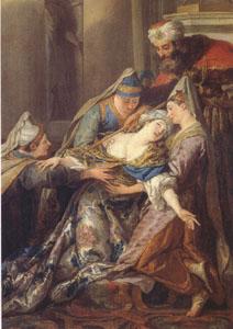 Jean-Francois De Troy Esther Fainting before Ahasuerus (mk05) France oil painting art